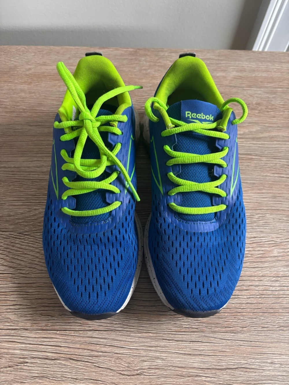 Reebok Kids Royal Blue with Neon Green Lace-Up Sneakers